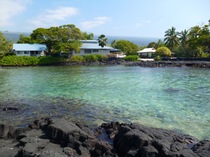 Looking across the little lagoon at Honaunau.