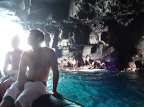In a sea cave
