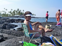 Sunbathing at Honaunau