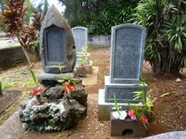 Japanese Cemetery with antheriums